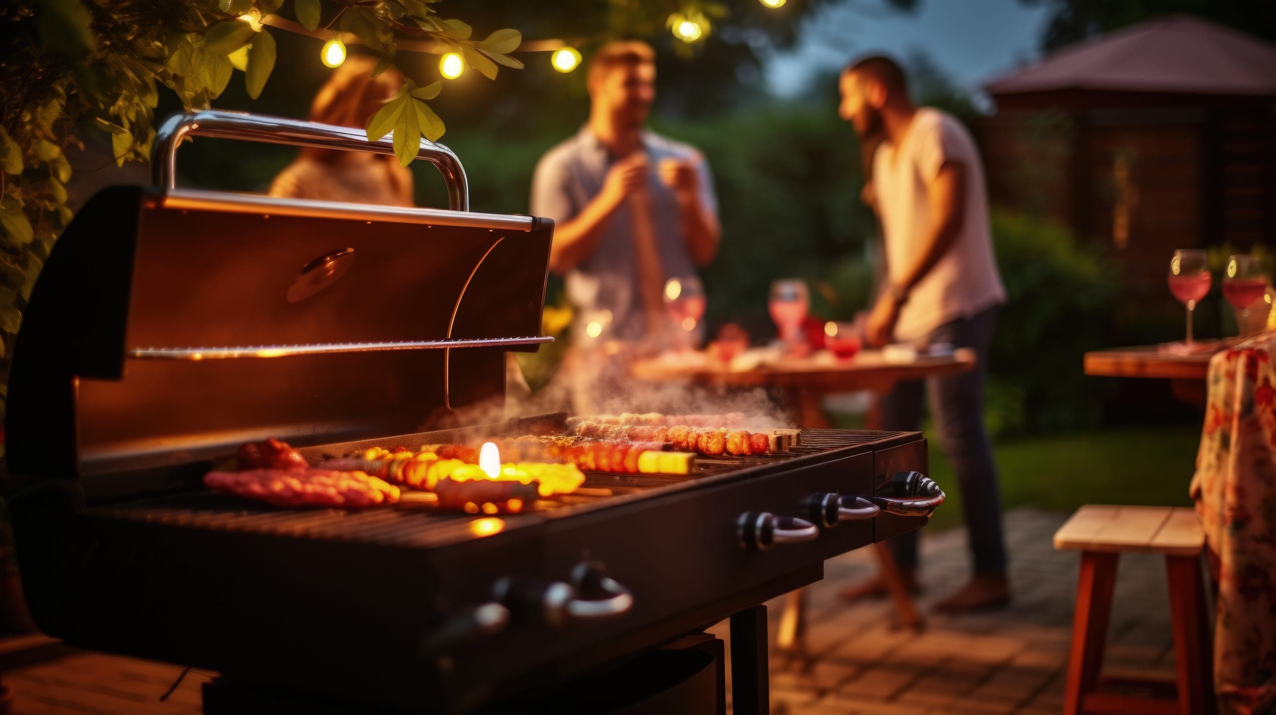 Armonia BBQ area with open-air grilling on the lawn