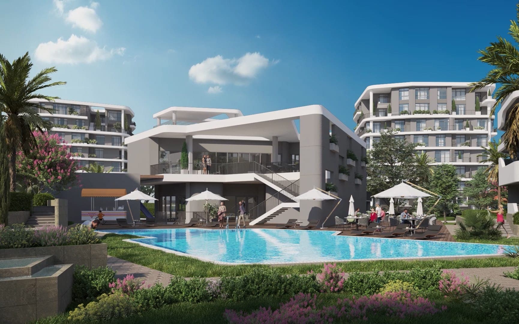 Armonia clubhouse with lounge terraces