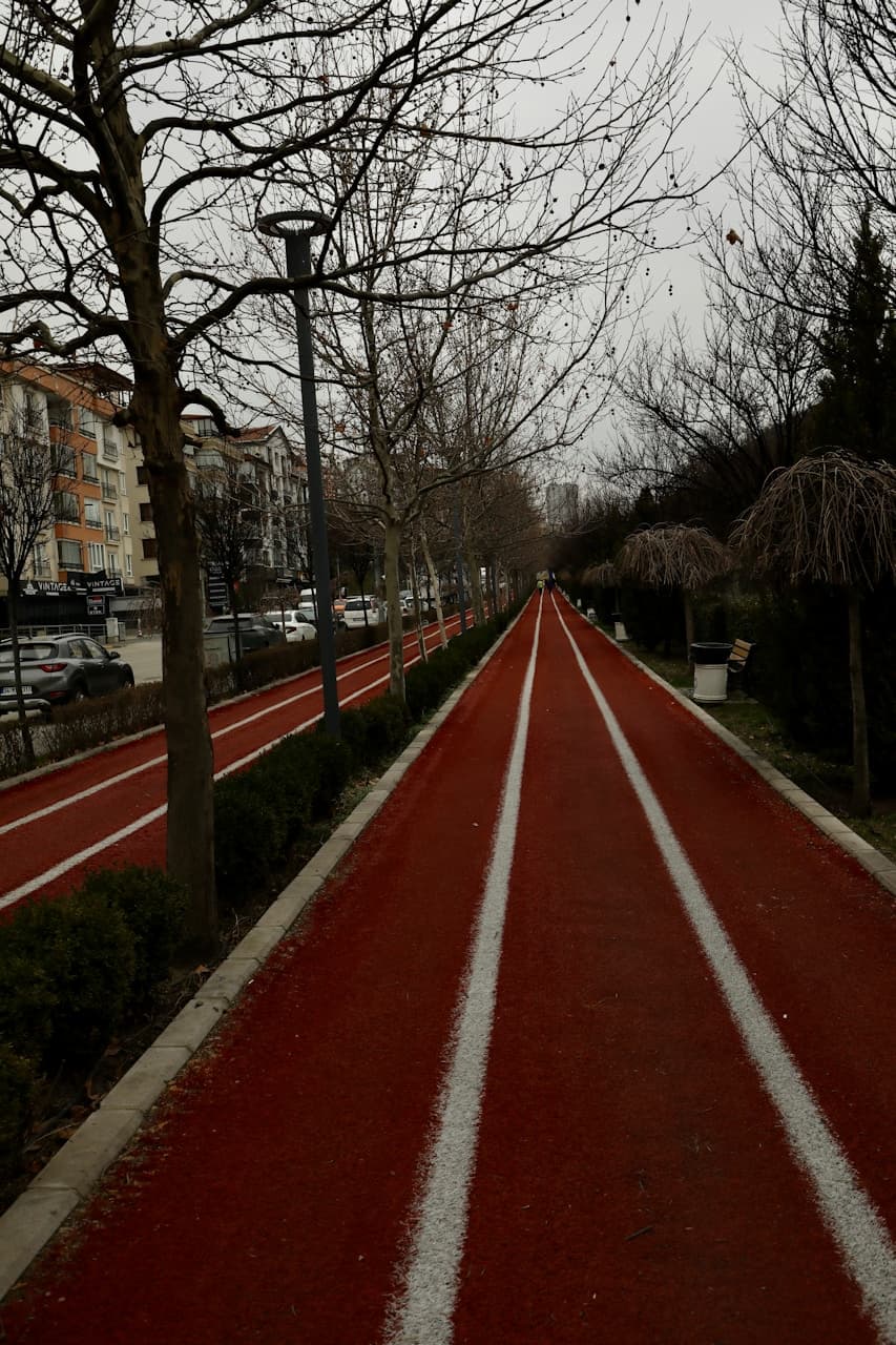 Armonia jogging lane winding through landscaped greenery